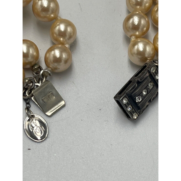 Jackie Kennedy 3 Strand VTG Regal Pearl Necklace Franklin Mint Marked FM 20" - Picture 5 of 8